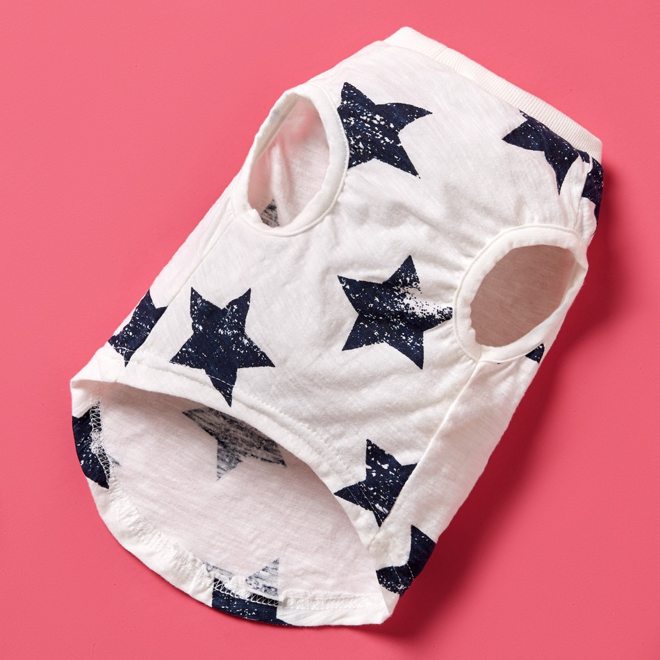 Pet Star Print Slim Cotton Vest